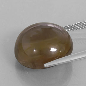 Quartzo fumê marrom natural 13,43ct, corte redondo, transparente