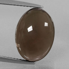 Quartzo fumê marrom natural 7,51ct, corte oval, transparente