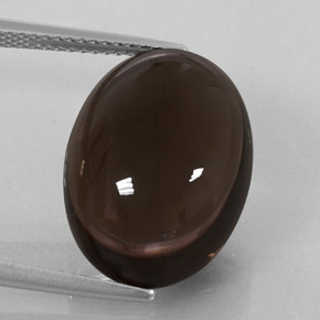 Quartzo fumê marrom natural 14,26ct, corte oval, transparente