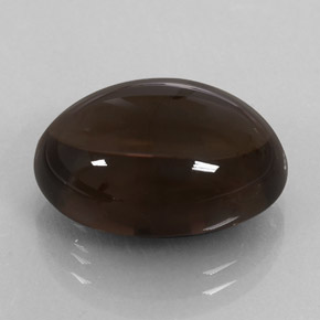 Quartzo fumê marrom natural 14,26ct, corte oval, transparente