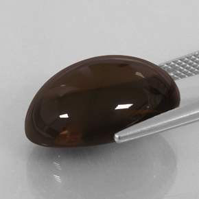 Quartzo fumê marrom natural 14,26ct, corte oval, transparente