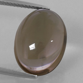 Quartzo fumê marrom natural 8,88ct, corte oval, transparente