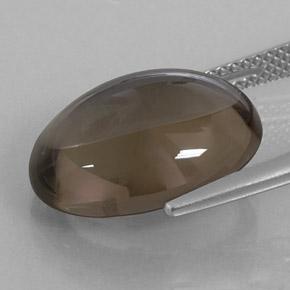 Quartzo fumê marrom natural 8,88ct, corte oval, transparente