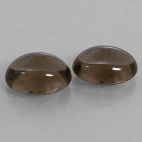 Pedras preciosas de quartzo fumê marrom natural de  ct, corte oval, transparente