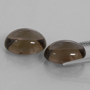 Pedras preciosas de quartzo fumê marrom natural de  ct, corte oval, transparente