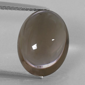 Quartzo fumê marrom natural 6,43ct, corte oval, transparente