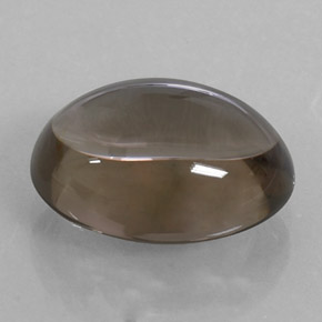 Quartzo fumê marrom natural 6,43ct, corte oval, transparente