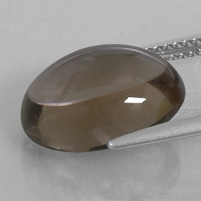 Quartzo fumê marrom natural 6,43ct, corte oval, transparente
