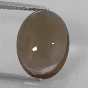 Quartzo fumê marrom natural 5,88ct, corte oval, transparente