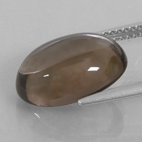Quartzo fumê marrom natural 5,88ct, corte oval, transparente