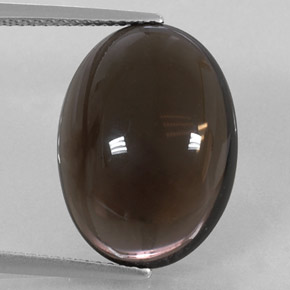 Quartzo fumê marrom natural 11,90ct, corte oval, transparente