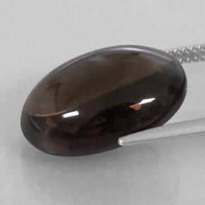 Quartzo fumê marrom natural 11,90ct, corte oval, transparente