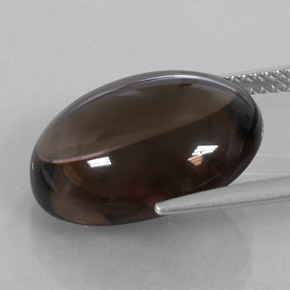 Quartzo fumê marrom natural 11,87ct, corte oval, transparente