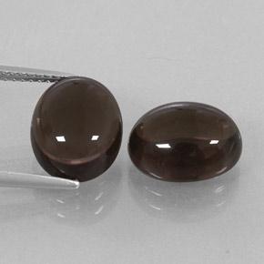 Pedras preciosas de quartzo fumê marrom natural de  ct, corte oval, transparente