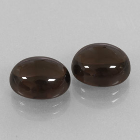 Pedras preciosas de quartzo fumê marrom natural de  ct, corte oval, transparente