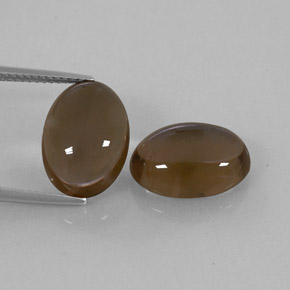 Pedras preciosas de quartzo fumê marrom natural de  ct, corte oval, transparente