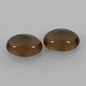 Pedras preciosas de quartzo fumê marrom natural de  ct, corte oval, transparente