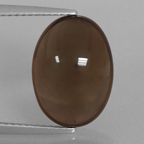 Quartzo fumê marrom natural 6,70ct, corte oval, transparente