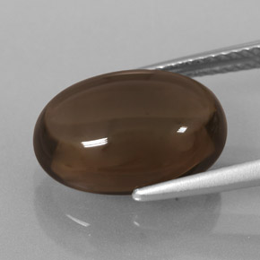 Quartzo fumê marrom natural 6,70ct, corte oval, transparente