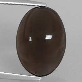 Quartzo fumê marrom natural 6,71ct, corte oval, transparente