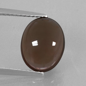 Quartzo fumê marrom natural 3,06ct, corte oval, transparente