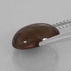 Quartzo fumê marrom natural 3,06ct, corte oval, transparente