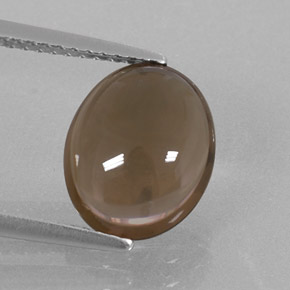 Quartzo fumê marrom natural 3,11ct, corte oval, transparente