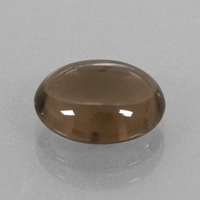 Quartzo fumê marrom natural 3,11ct, corte oval, transparente