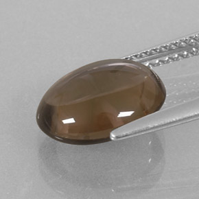 Quartzo fumê marrom natural 3,11ct, corte oval, transparente
