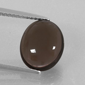 Quartzo fumê marrom natural 2,88ct, corte oval, transparente