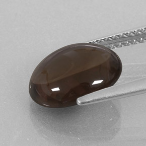 Quartzo fumê marrom natural 2,88ct, corte oval, transparente