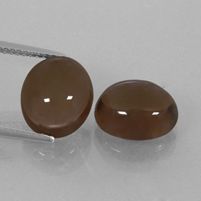 Pedras preciosas de quartzo fumê marrom natural de  ct, corte oval, transparente