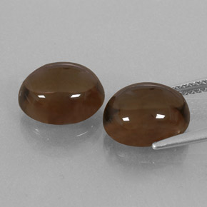 Pedras preciosas de quartzo fumê marrom natural de  ct, corte oval, transparente