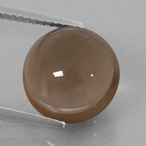 Quartzo fumê marrom natural 5,69ct, corte redondo, transparente
