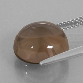 Quartzo fumê marrom natural 5,69ct, corte redondo, transparente