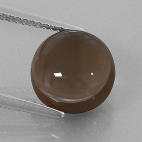 Quartzo fumê marrom natural 4,99ct, corte redondo, transparente