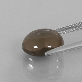 Quartzo fumê marrom natural 3,48ct, corte redondo, transparente