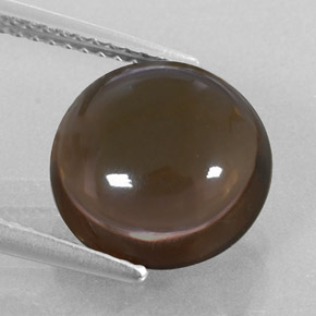 Quartzo fumê marrom natural 4,68ct, corte redondo, transparente