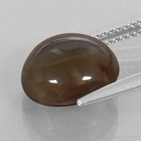 Quartzo fumê marrom natural 4,68ct, corte redondo, transparente