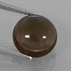 Quartzo fumê marrom natural 3,38ct, corte redondo, transparente