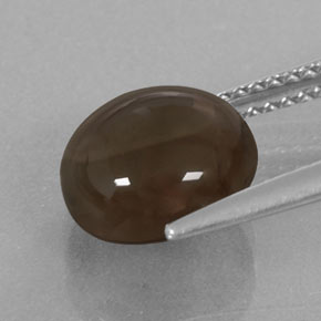 Quartzo fumê marrom natural 3,38ct, corte redondo, transparente