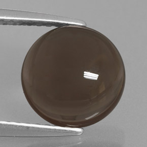 Quartzo fumê marrom natural 2,66ct, corte redondo, transparente