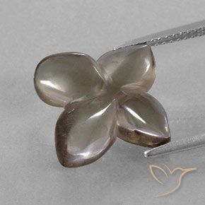 6.82ct Natural Castanho muito claro Quartzo Fumê, Flor cortada, Transparente/Translúcido