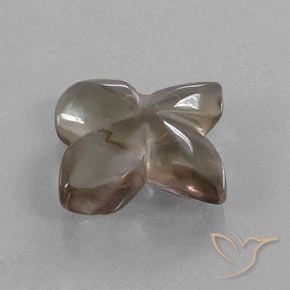 Quartzo Fumê Castanho muito claro Natural 6.82ct, Flor cortada, Transparente/Translúcido