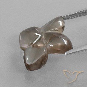 Quartzo Fumê Castanho muito claro Natural 6.82ct, Flor cortada, Transparente/Translúcido