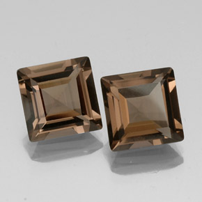 Pedras preciosas de quartzo fumê marrom natural de  ct, quadrado, VVS-VS