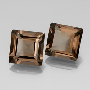 Pedras preciosas de quartzo fumê marrom natural de  ct, quadrado, VVS-VS