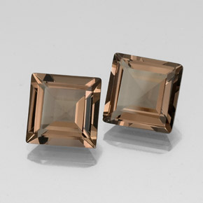 Pedras preciosas de quartzo fumê marrom natural de  ct, quadrado, VVS