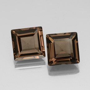 Pedras preciosas de quartzo fumê marrom natural de  ct, quadrado, VS