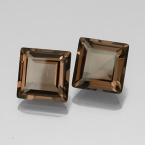 Pedras preciosas de quartzo fumê marrom natural de  ct, quadrado, VS